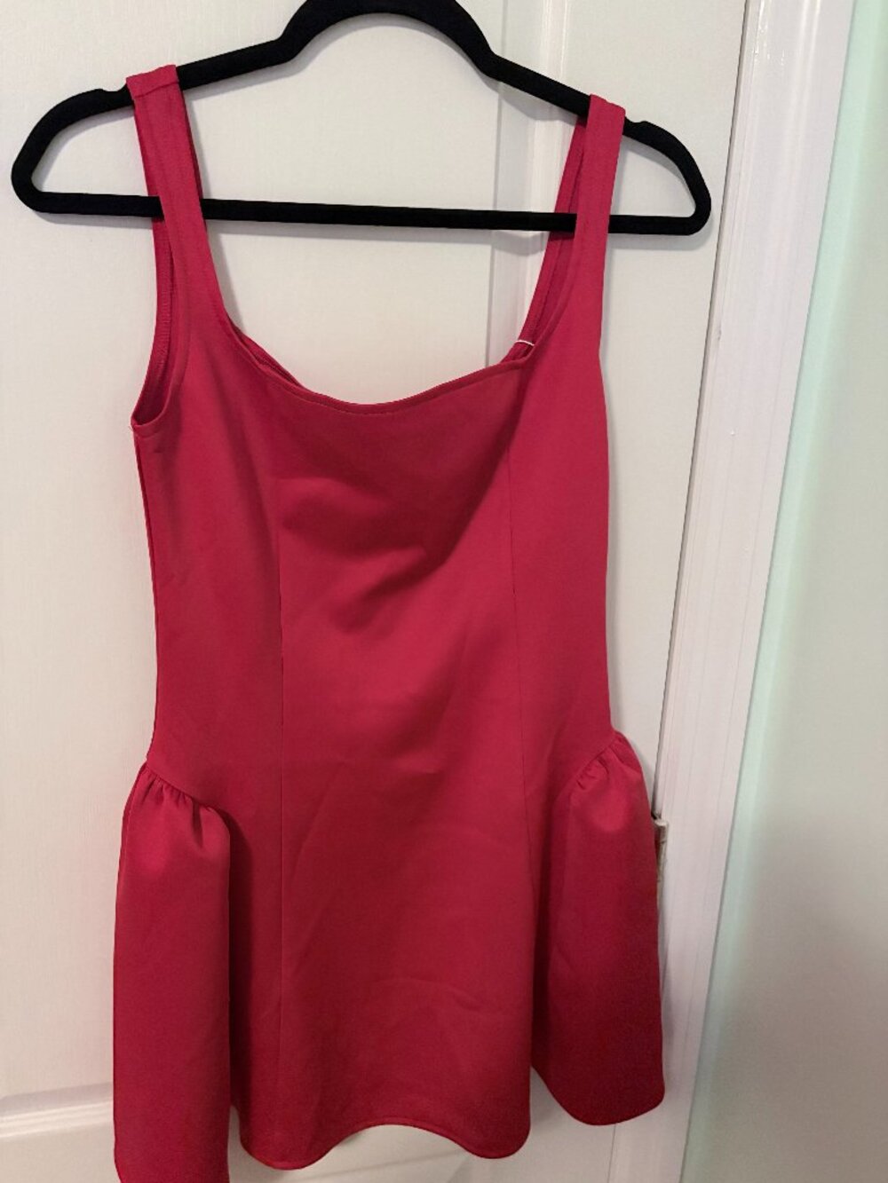 Women’s Mini Dress with Square Neck and Sleeveless Design